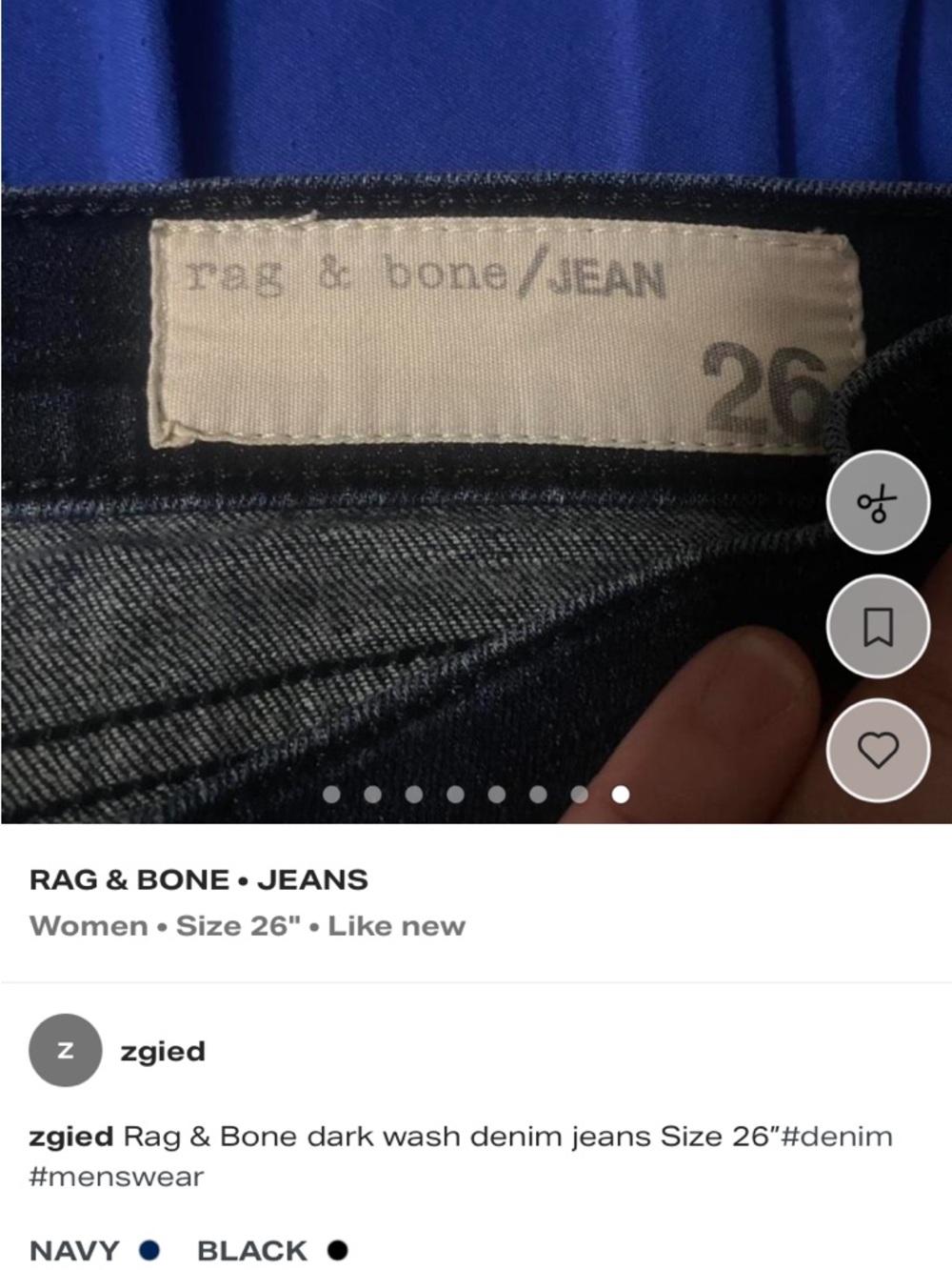 rag & bone Skinny Jeans in Dark Blue